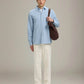 SELECTED - Clay Longsleeve Shirt - Dusty Blue / White