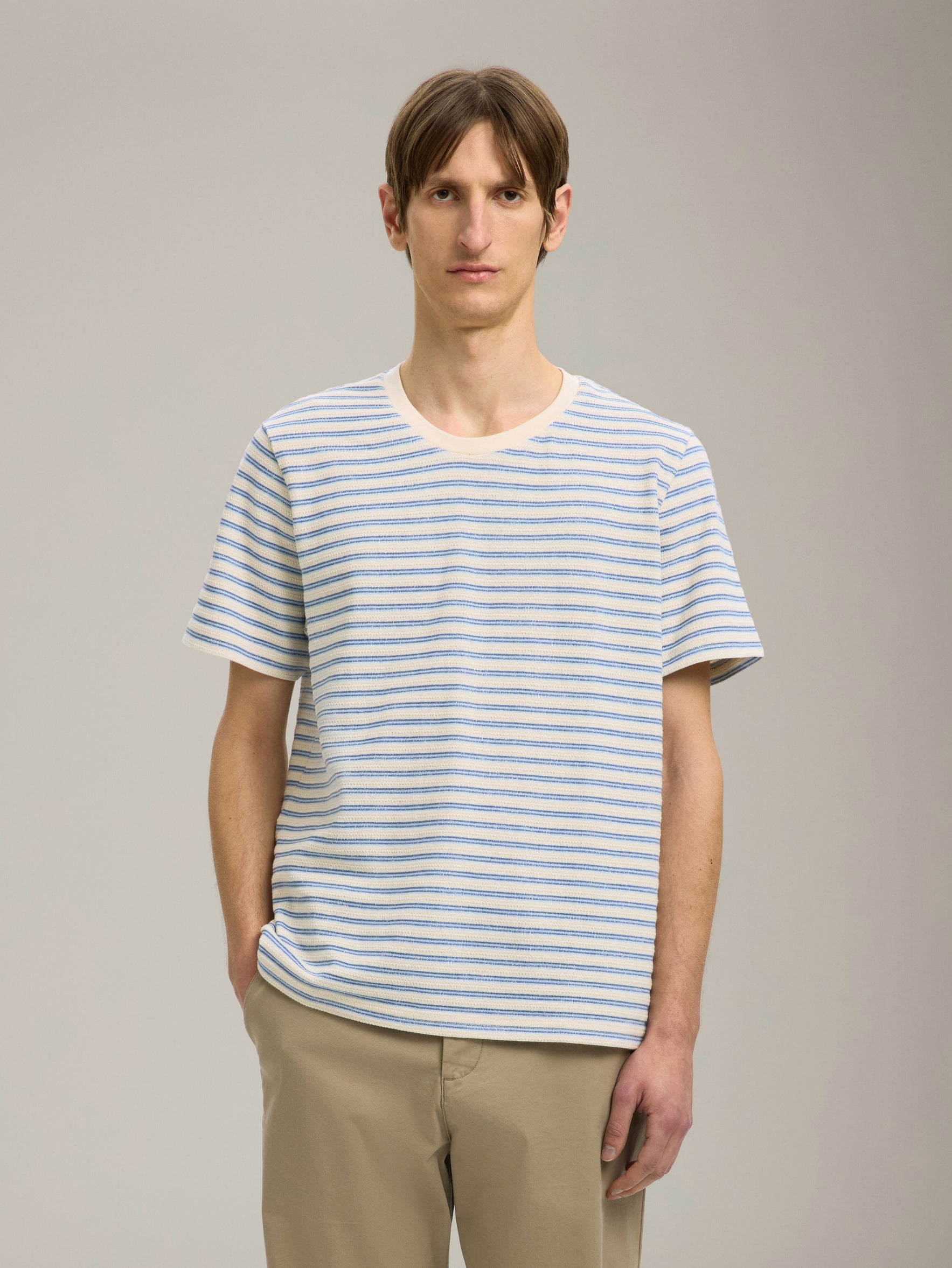 SELECTED - Kevin Stripe Crewneck T-Shirt - 