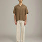 SELECTED - Kylian Relaxed Linen Shortsleeve Shirt - Choco Chip Brown