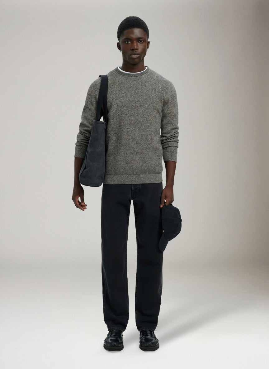 SELECTED - Ross Crewneck Sweater - Black Moonstruck Twist