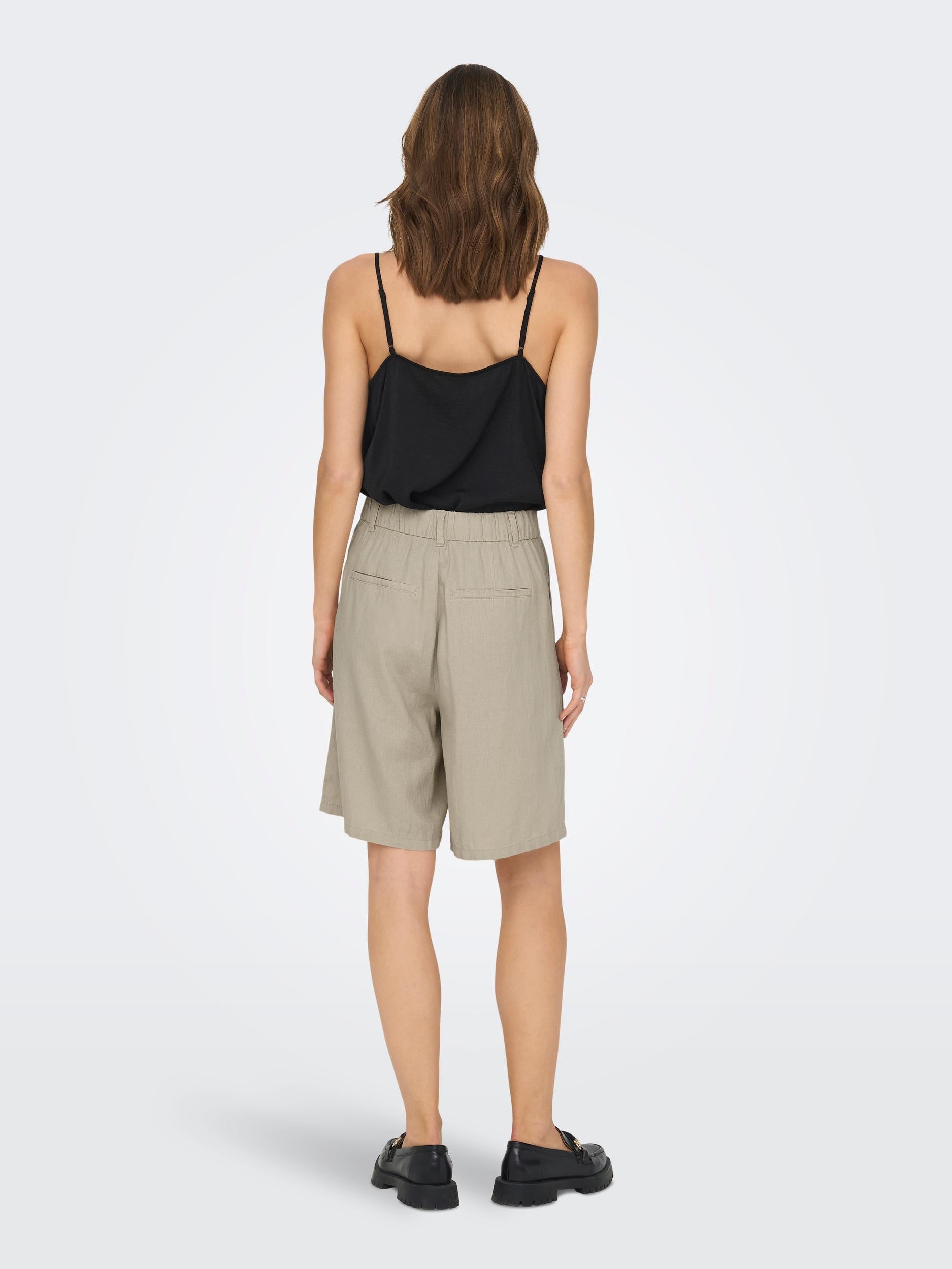 Bottoms - Only - Caro Wide Linen Shorts - PLENTY