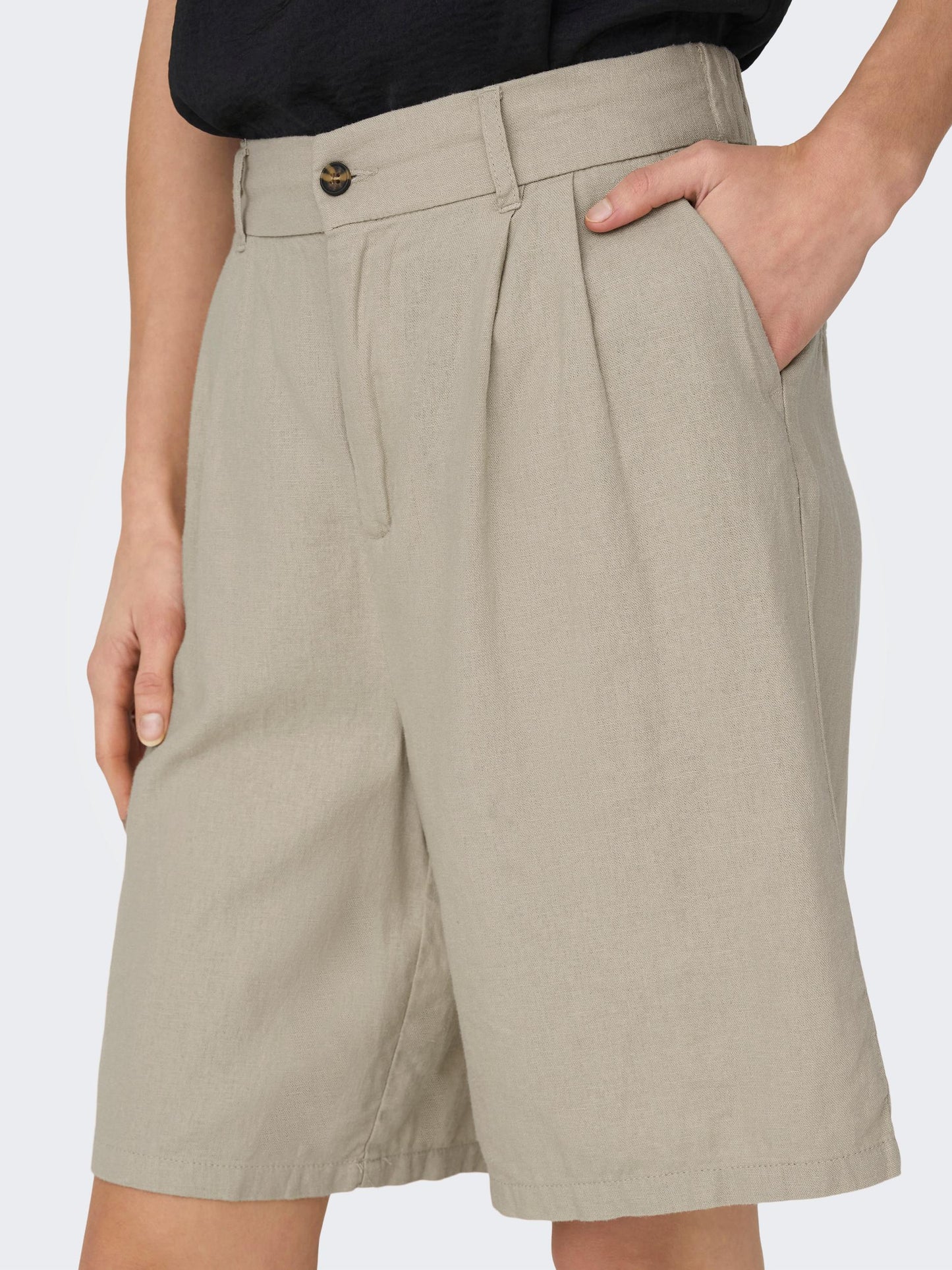 Bottoms - Only - Caro Wide Linen Shorts - PLENTY