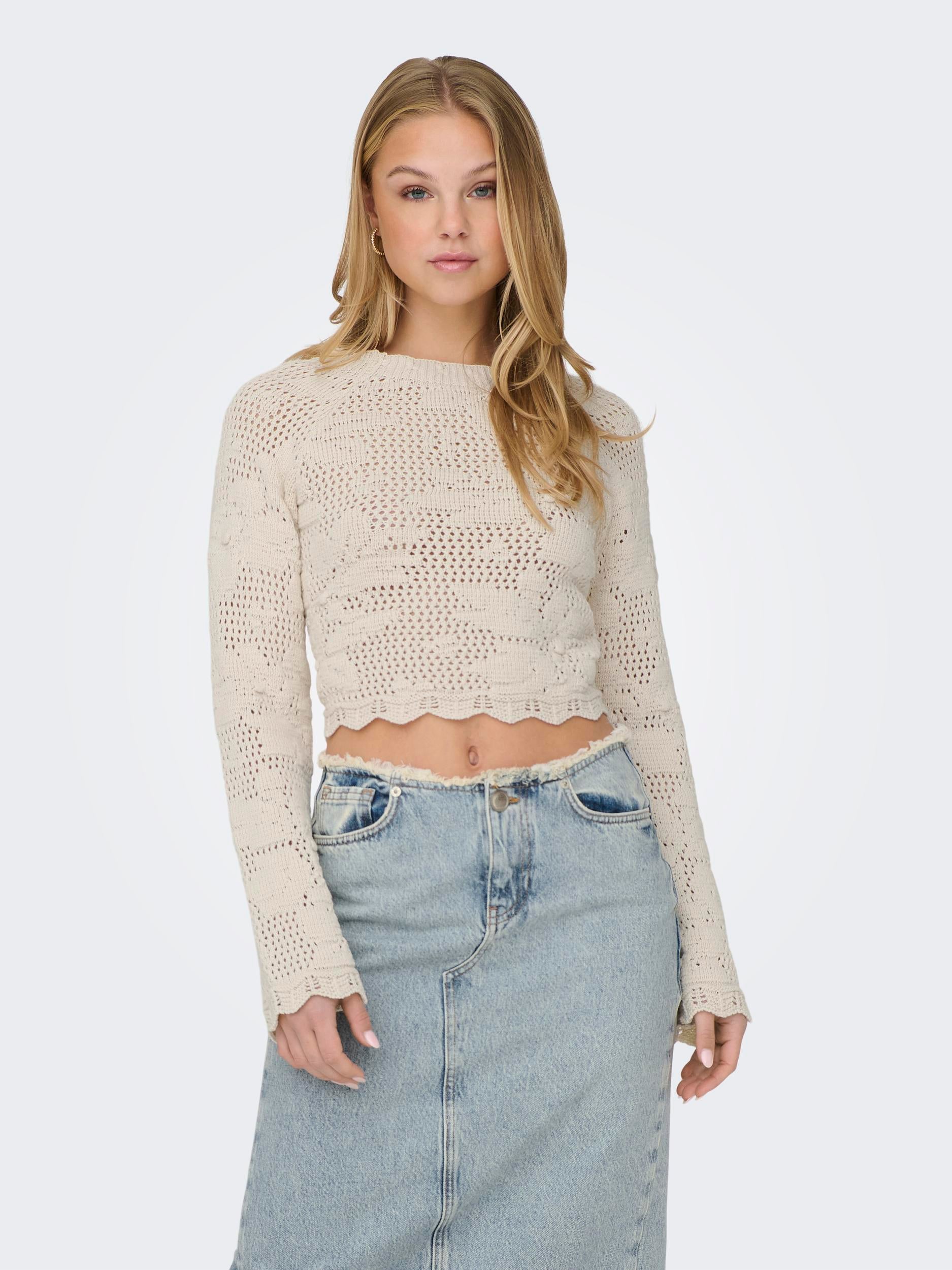 sweaters - Only - Cille Life Open Back Sweater - PLENTY
