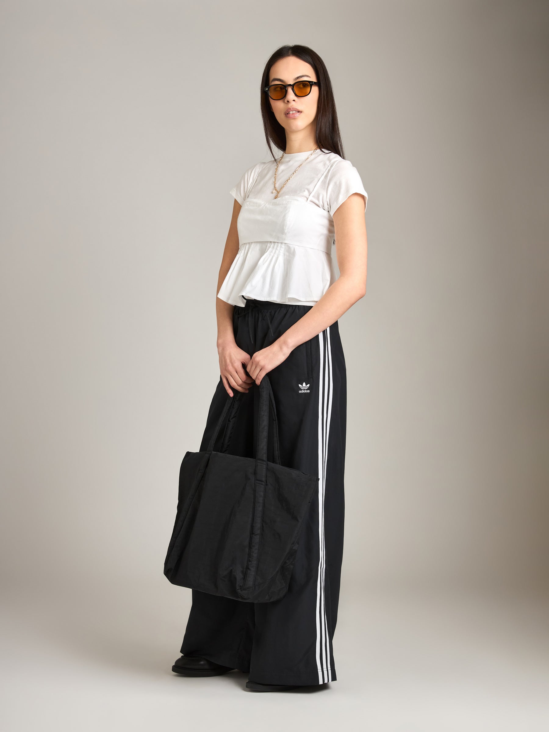 ADIDAS-Oversized Track Pant-Black