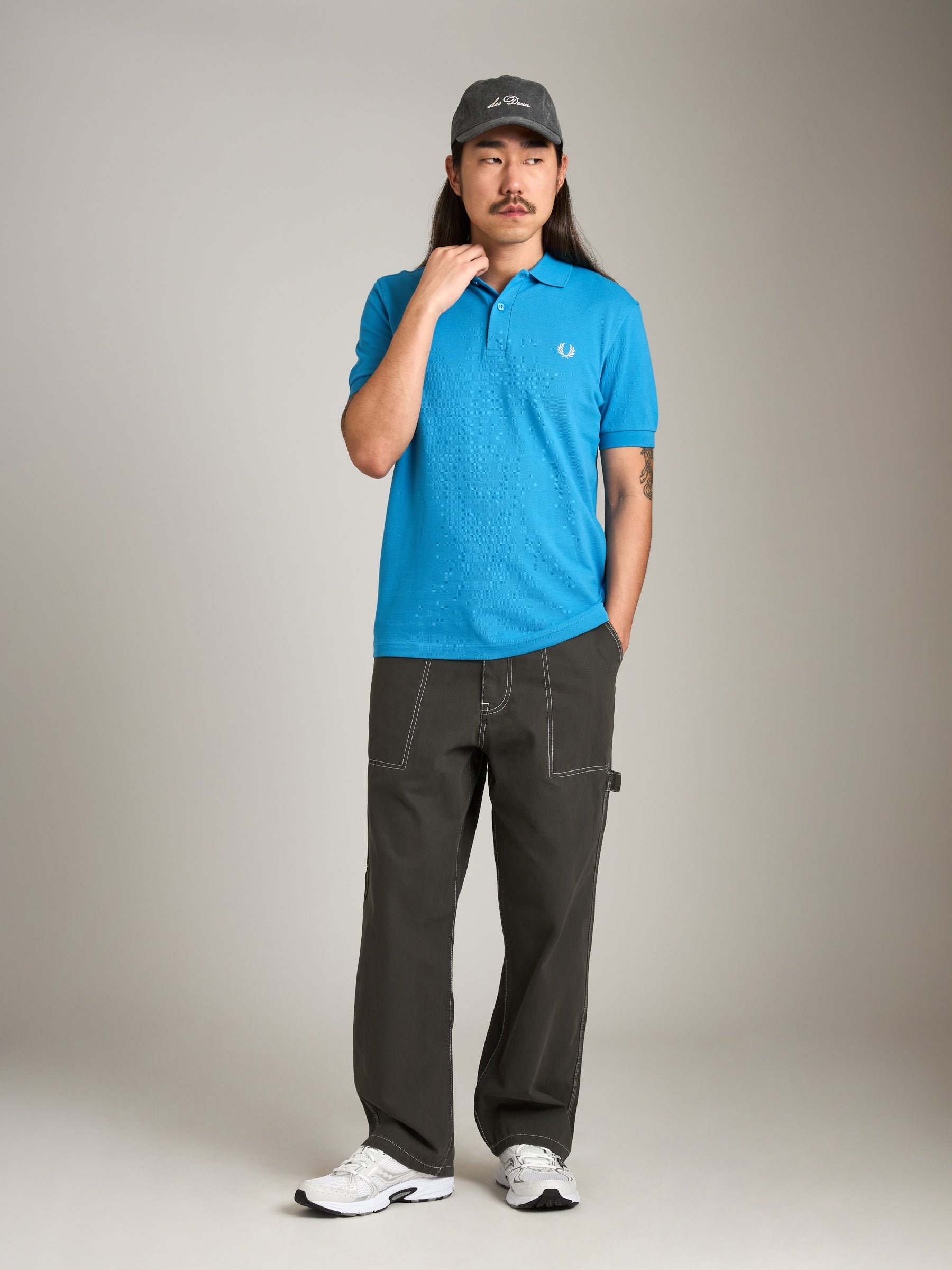 FRED PERRY-Plain Shirt-Court Blue / Ecru