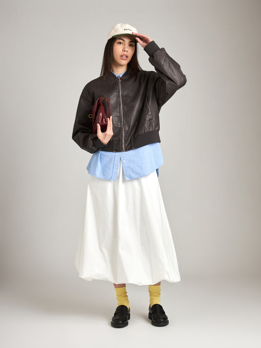 LOVEFINN-Balloon Long Skirt-Off White