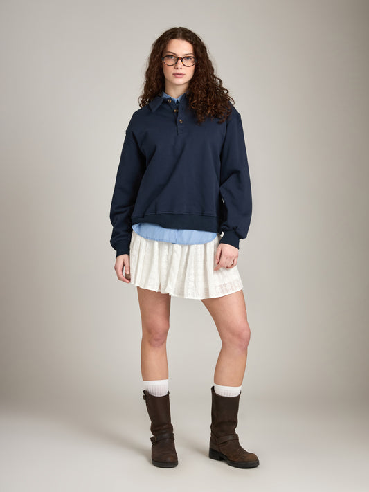 LOVEFINN-Eyelet Lace Skirt-White