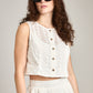 LOVEFINN-Eyelet Lace Top-White