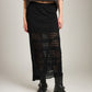 LOVEFINN-Lace Knit Long Skirt-Black
