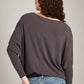 LOVEFINN-Off Shoulder Dolman Tunic-Dark Cocoa
