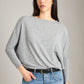 LOVEFINN-Off Shoulder Dolman Tunic-Dark Cocoa
