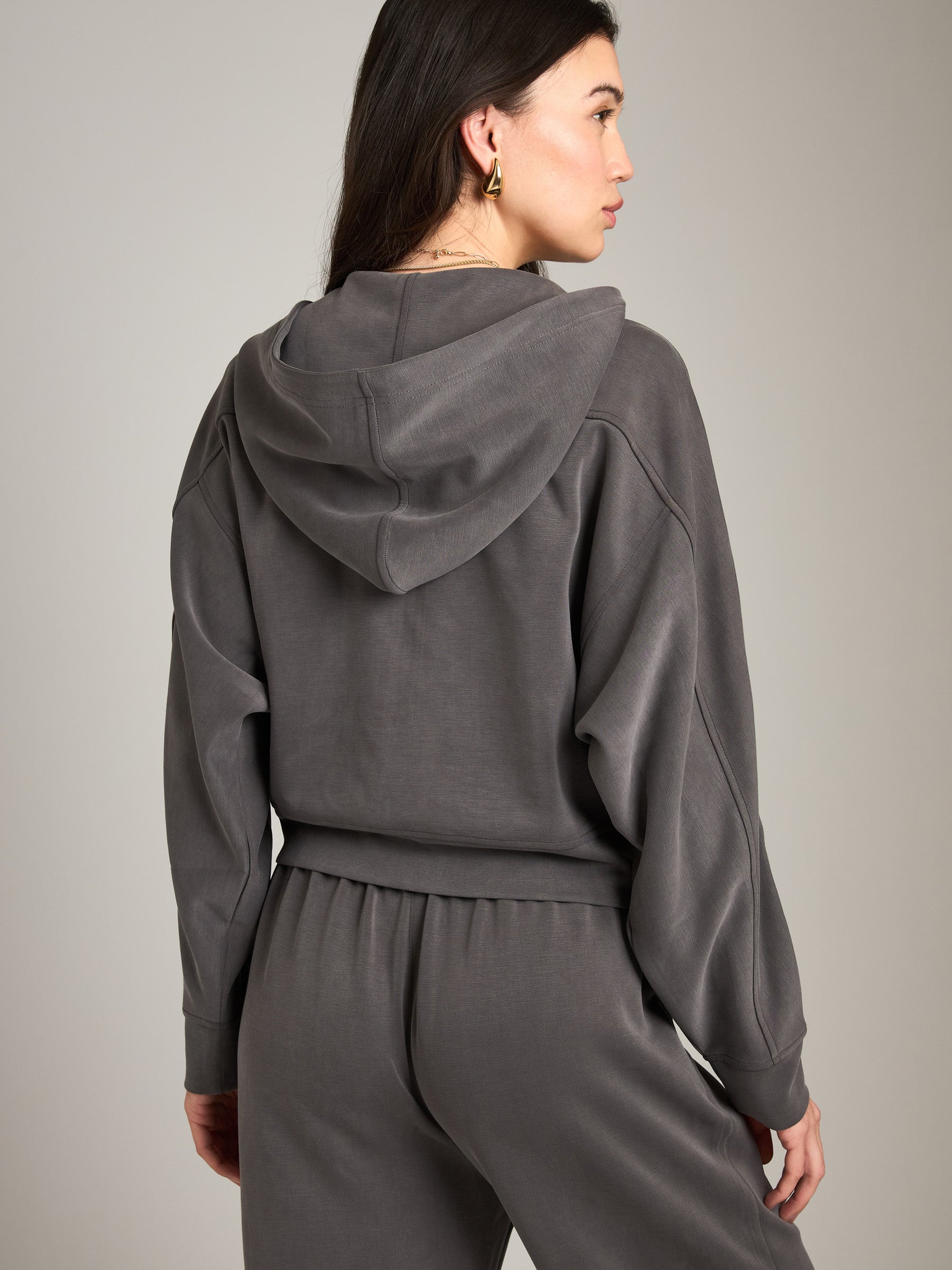 LOVEFINN-Scuba Zip Hoodie-Black