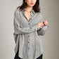 LOVEFINN-Soft Check Button Down Shirt-White