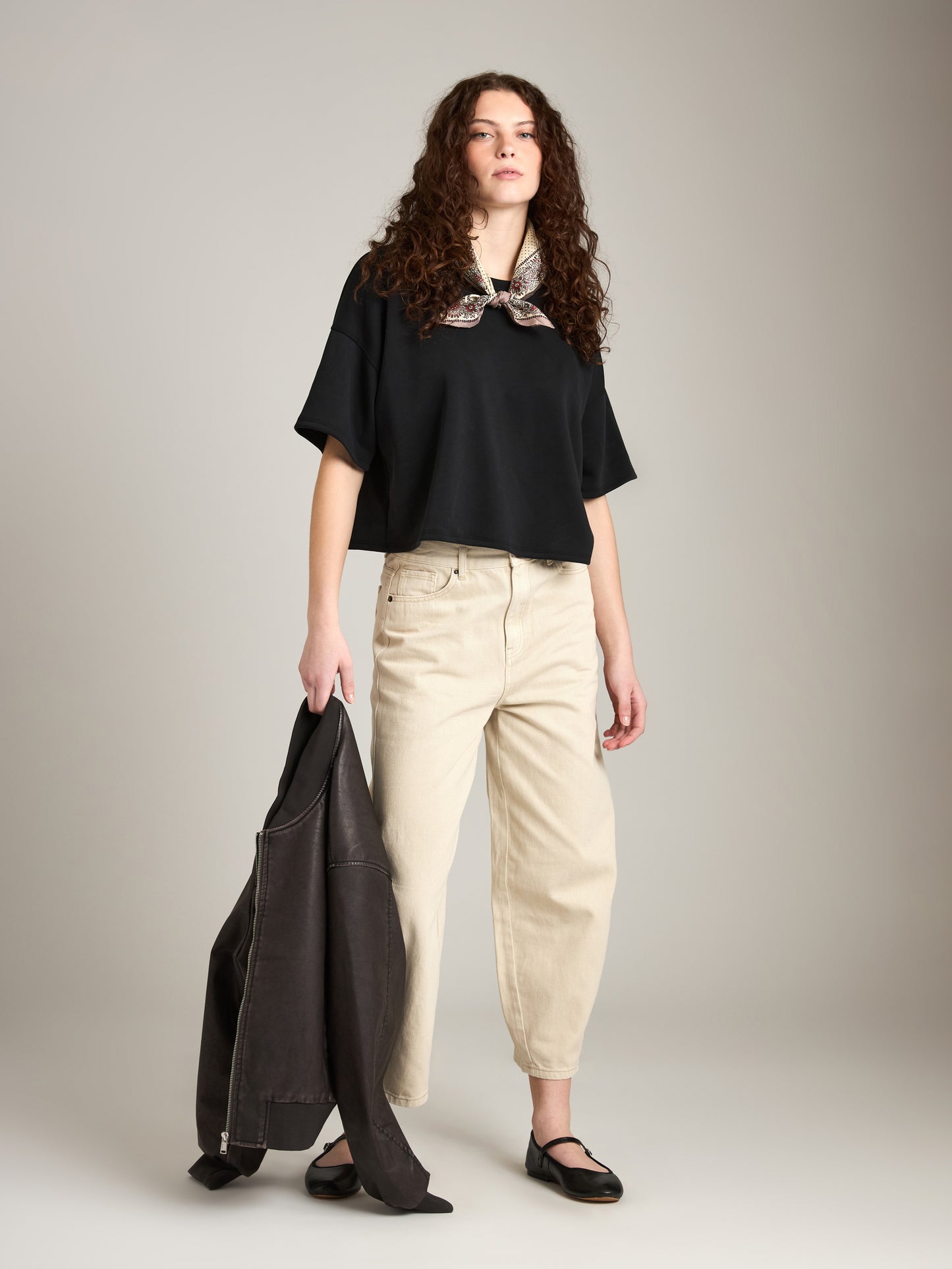 LOVEFINN-Washed Barrel Pant-Beige