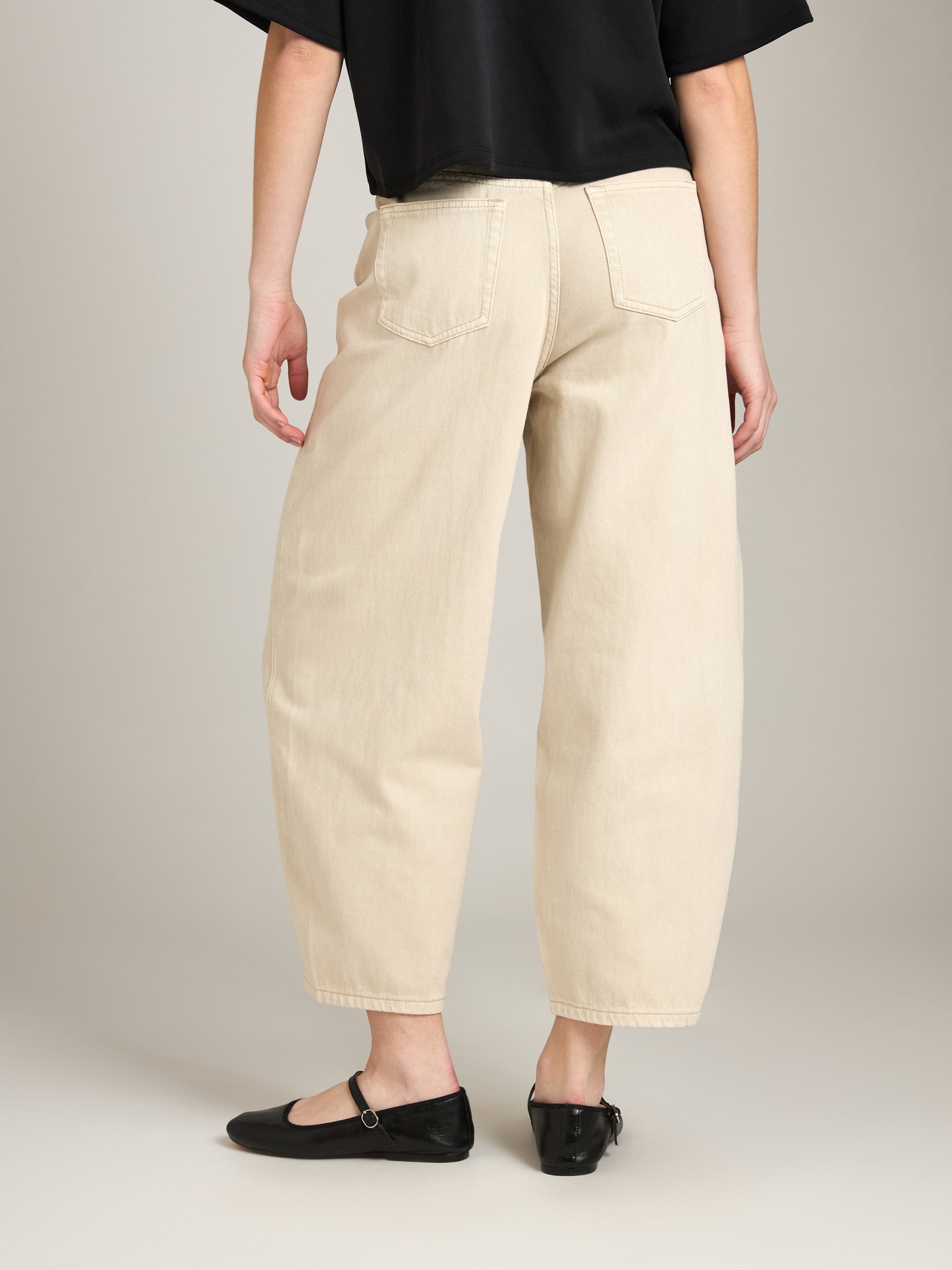LOVEFINN-Washed Barrel Pant-Beige