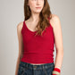MONK & LOU-Amica Knit Tank-Red Cherry