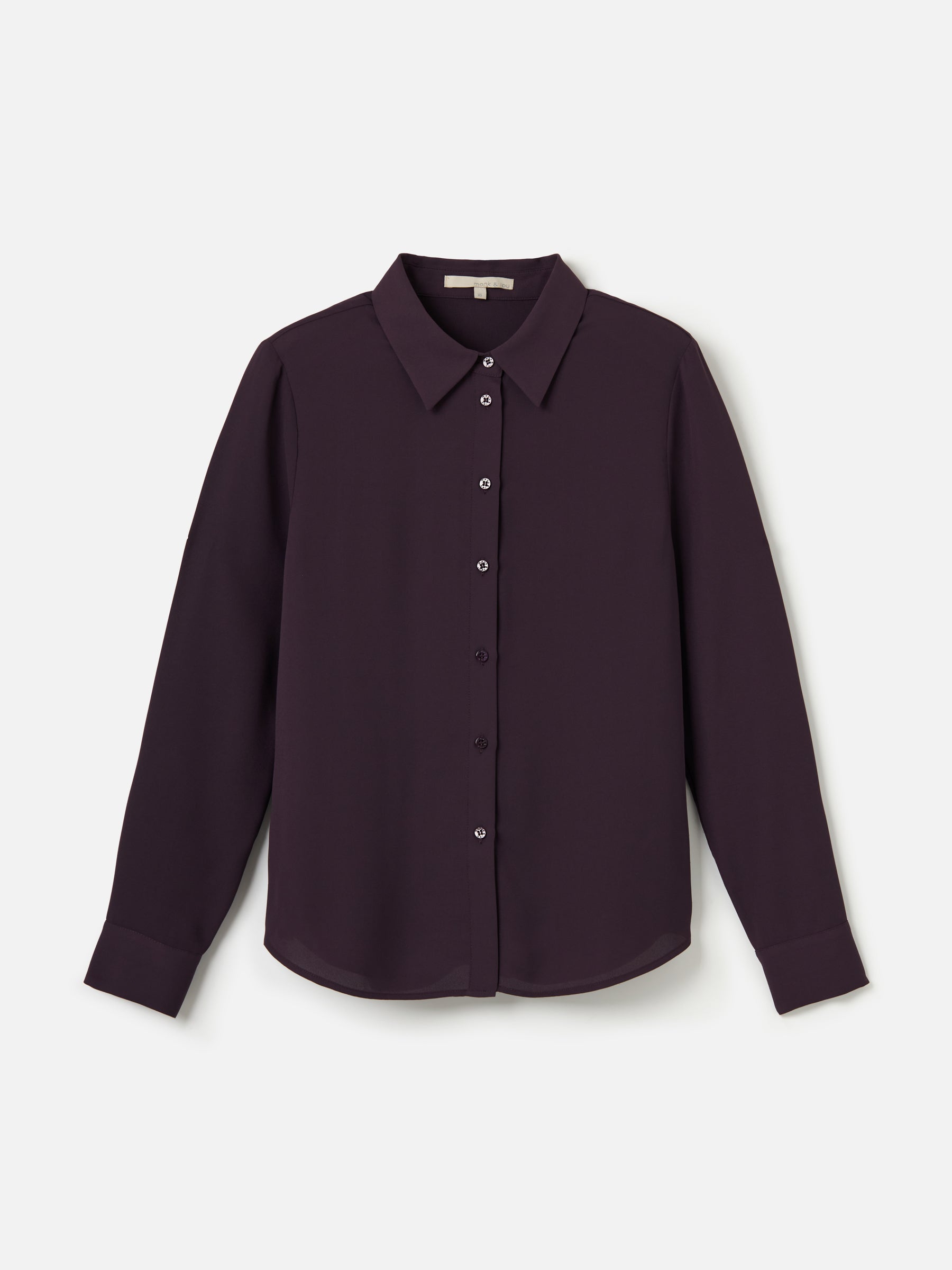 MONK & LOU-Charlotte Fluid Shirt-Acai Berry