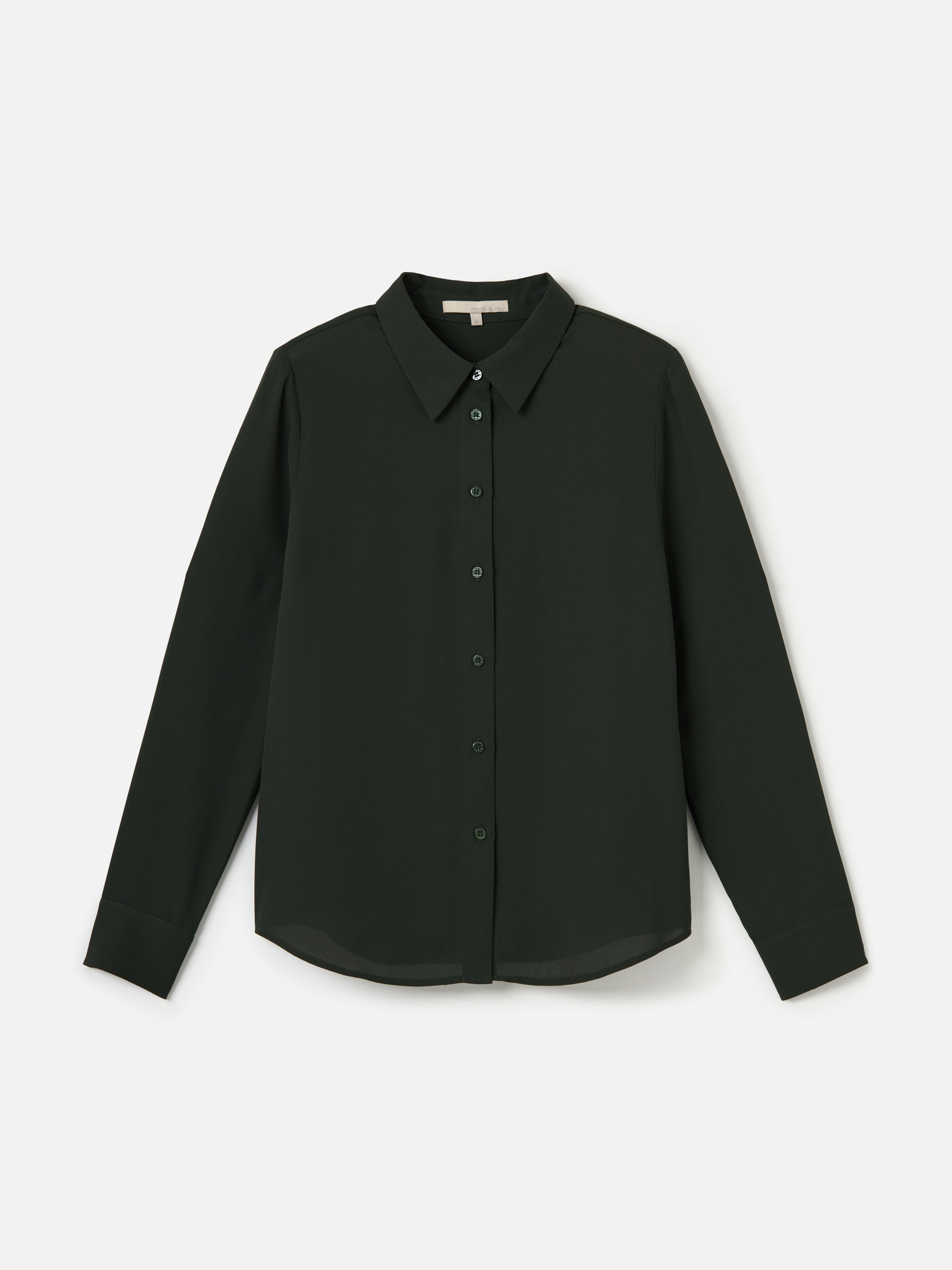 MONK & LOU-Charlotte Fluid Shirt-Deep Green
