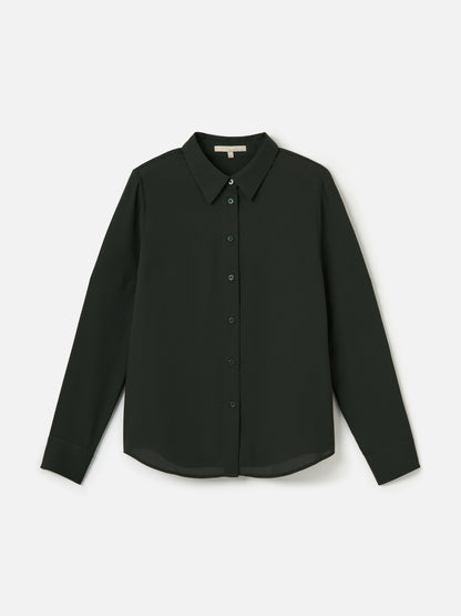 MONK & LOU-Charlotte Fluid Shirt-Deep Green