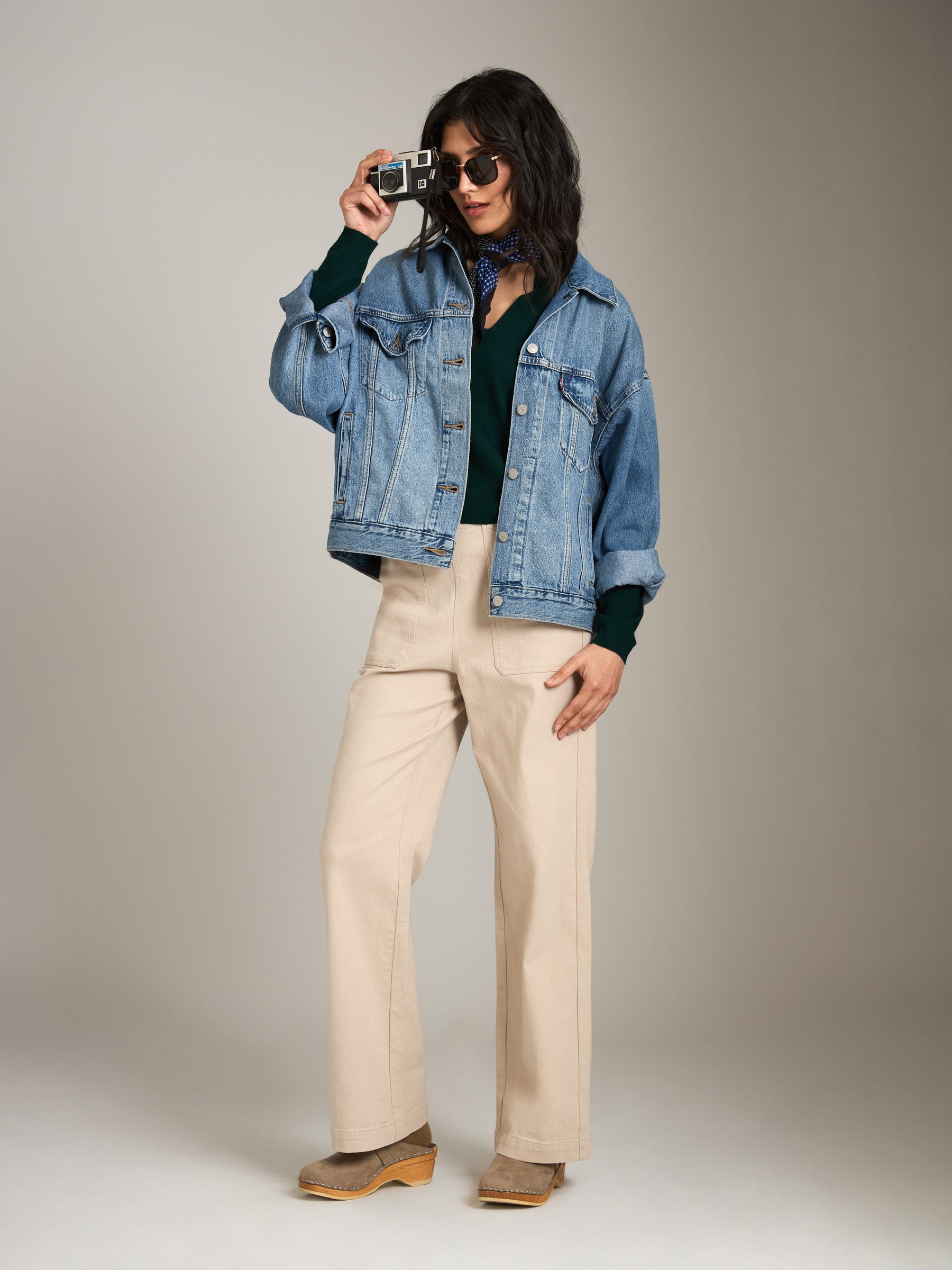 MONK & LOU-Leela V-Polo Sweater-Kale Green