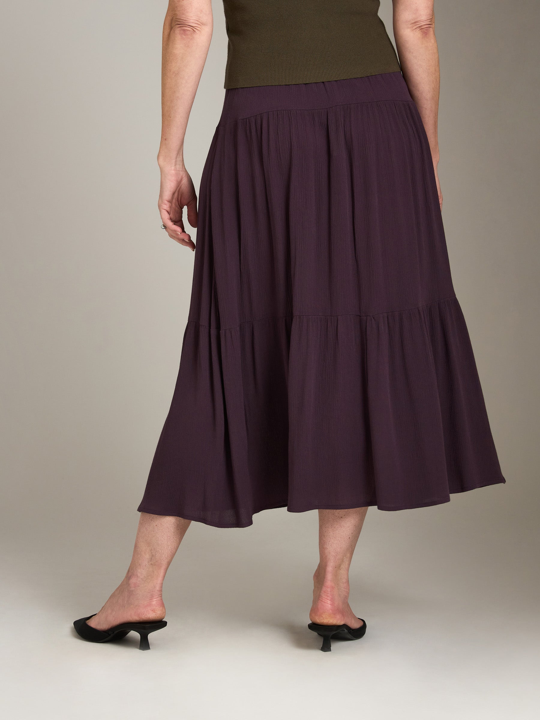 MONK & LOU-Drew Pleated Boho Skirt-White