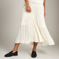 MONK & LOU-Drew Pleated Boho Skirt-White