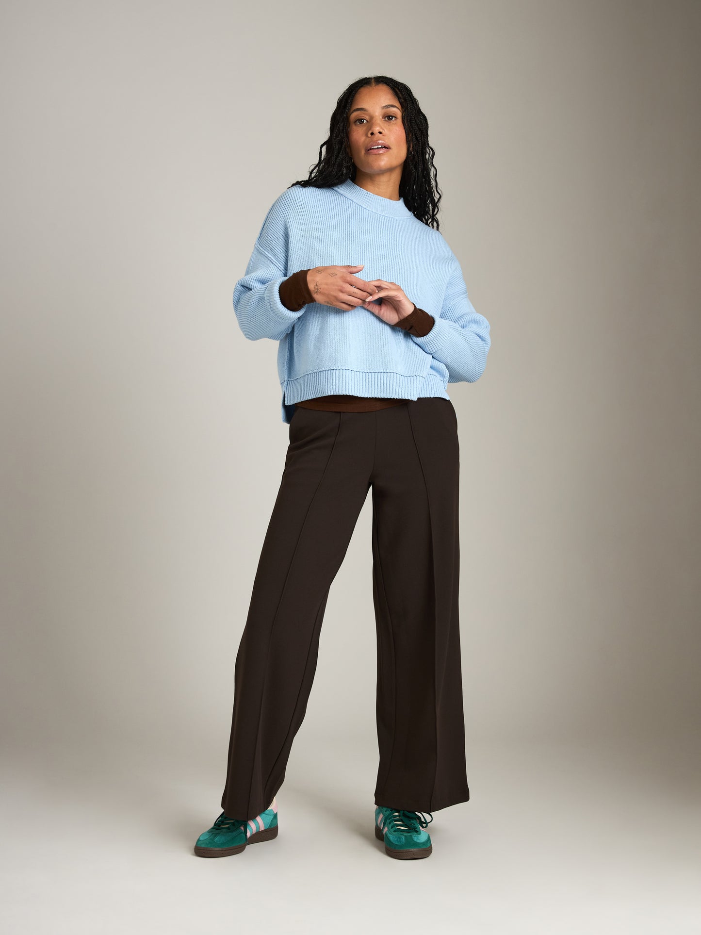 Amy Pintuck Wide Leg Pants