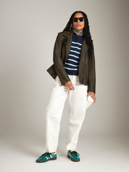 MONK & LOU-Julie Barrel Pant-White