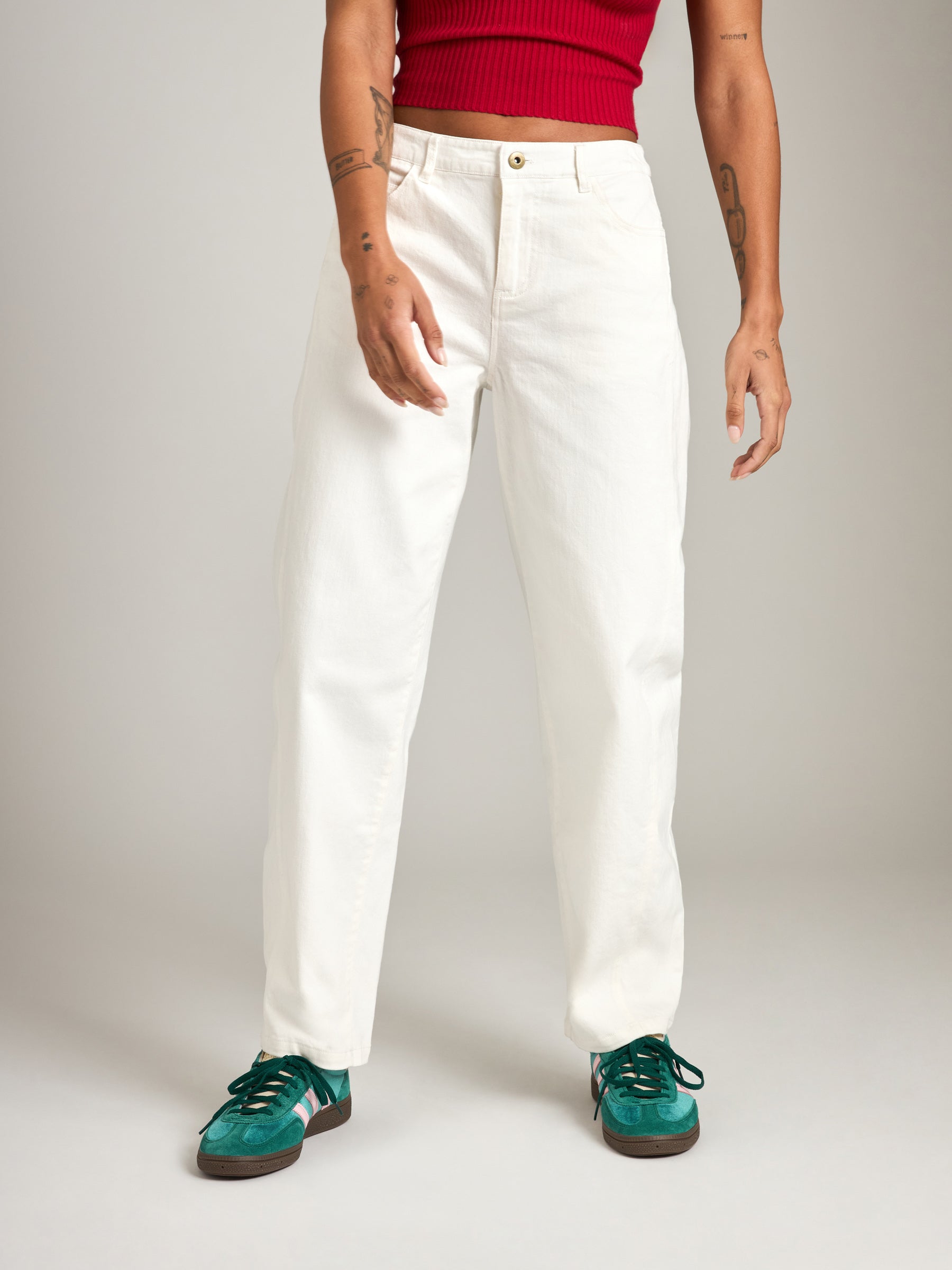 MONK & LOU-Julie Barrel Pant-White