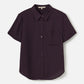 MONK & LOU-Karla Relaxed Pocket Blouse-Acai Berry