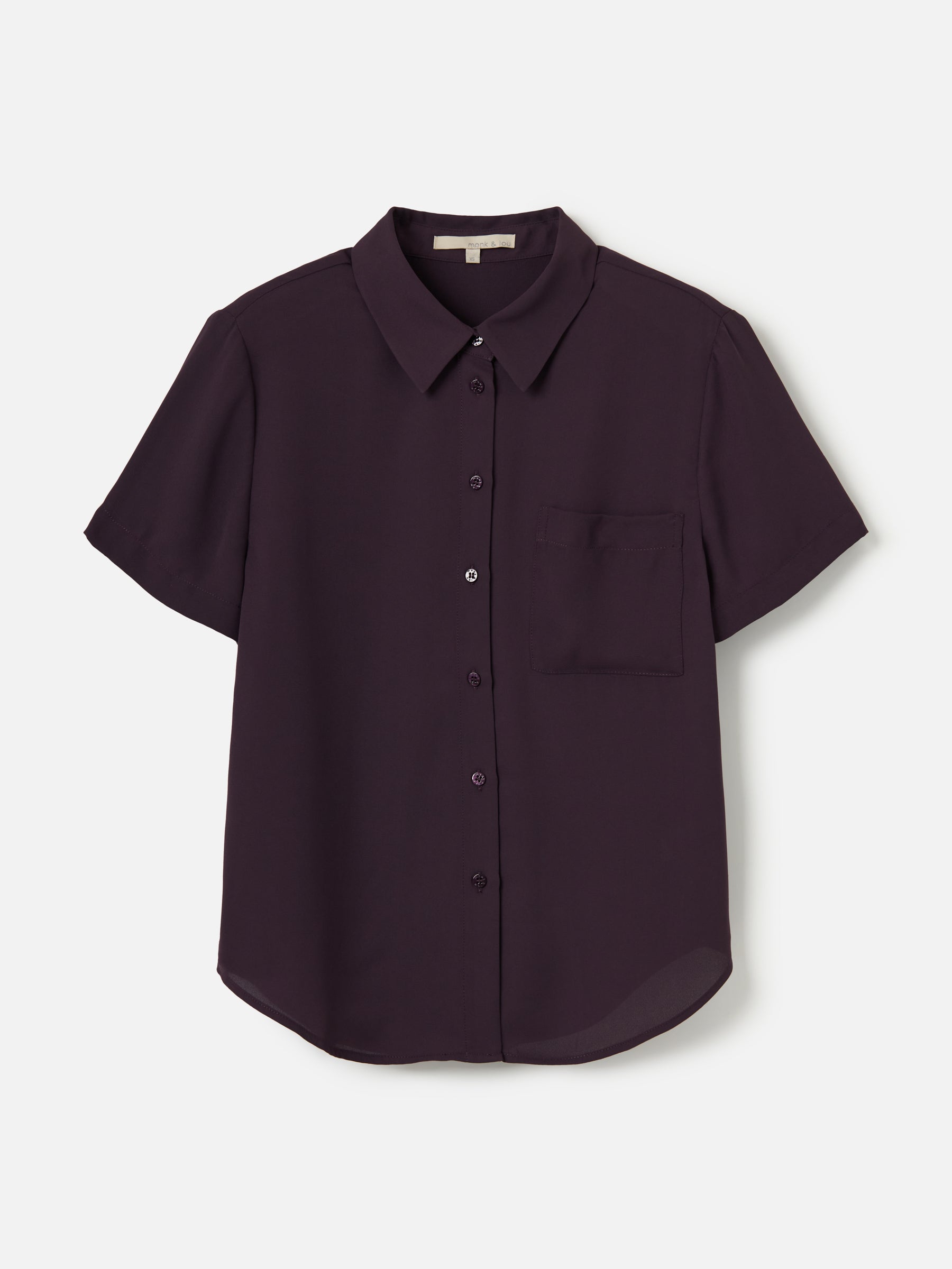 MONK & LOU-Karla Relaxed Pocket Blouse-Acai Berry
