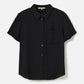 MONK & LOU-Karla Relaxed Pocket Blouse-Black