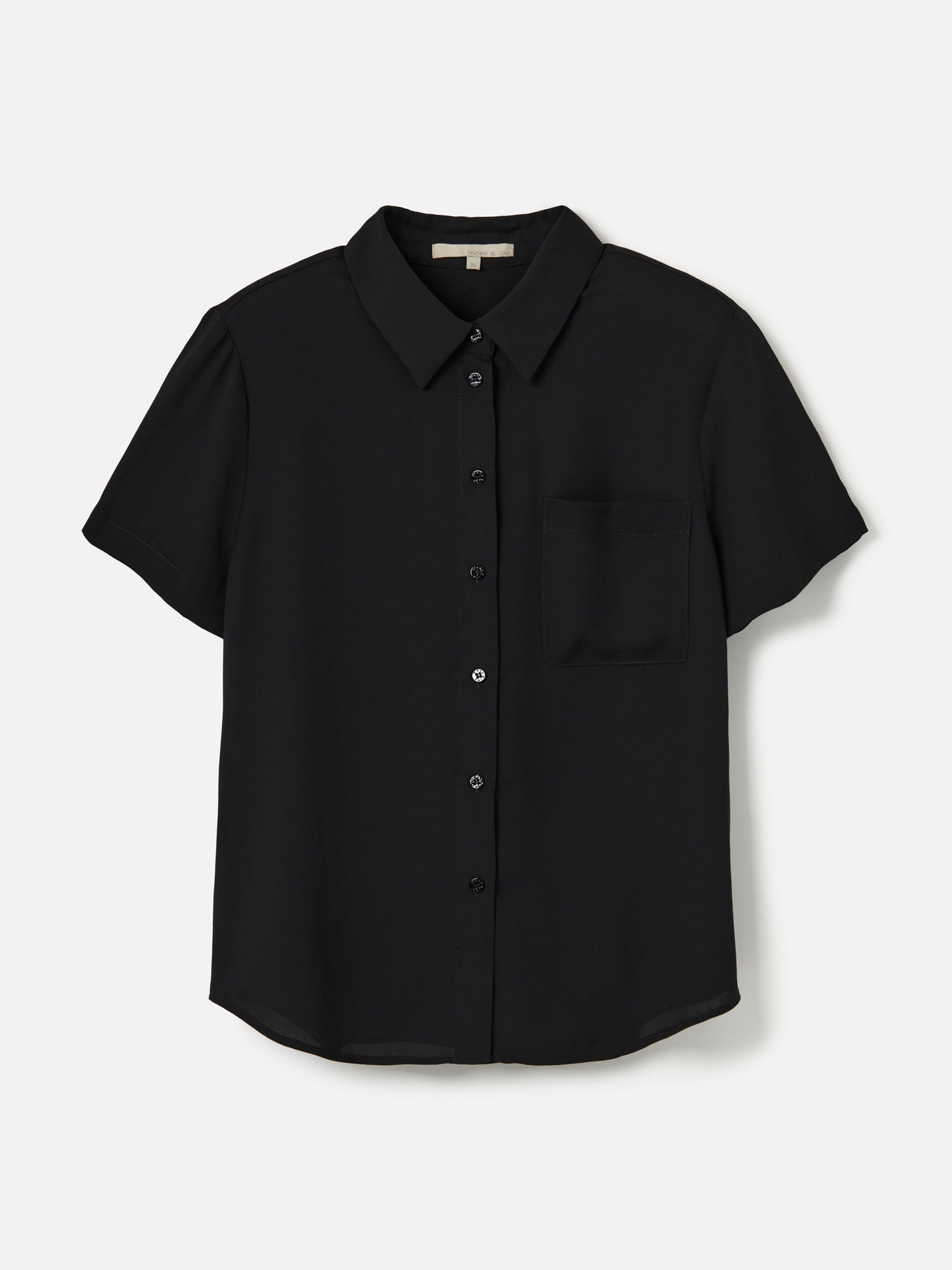 MONK & LOU-Karla Relaxed Pocket Blouse-Black