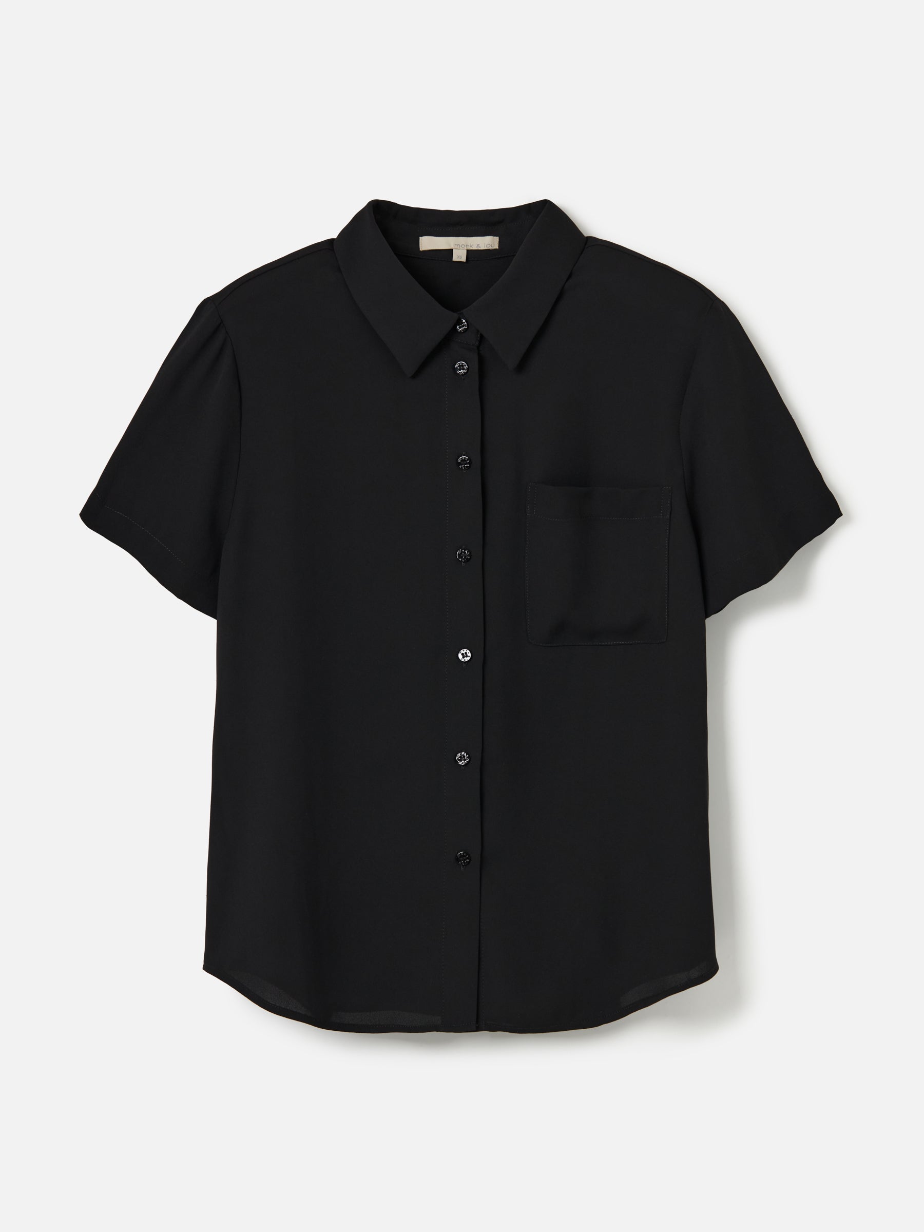 MONK & LOU-Karla Relaxed Pocket Blouse-Black