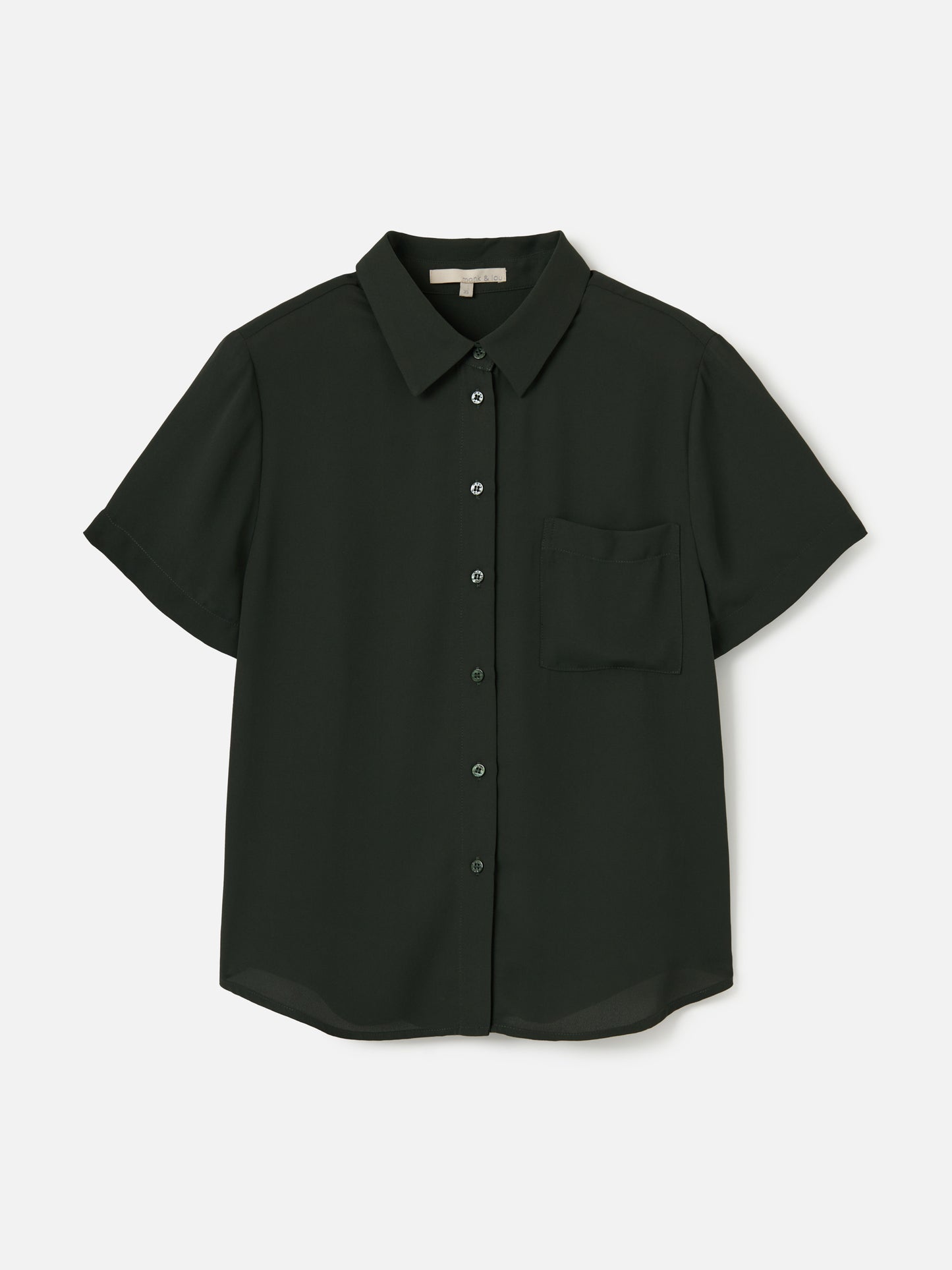 MONK & LOU-Karla Relaxed Pocket Blouse-Deep Green