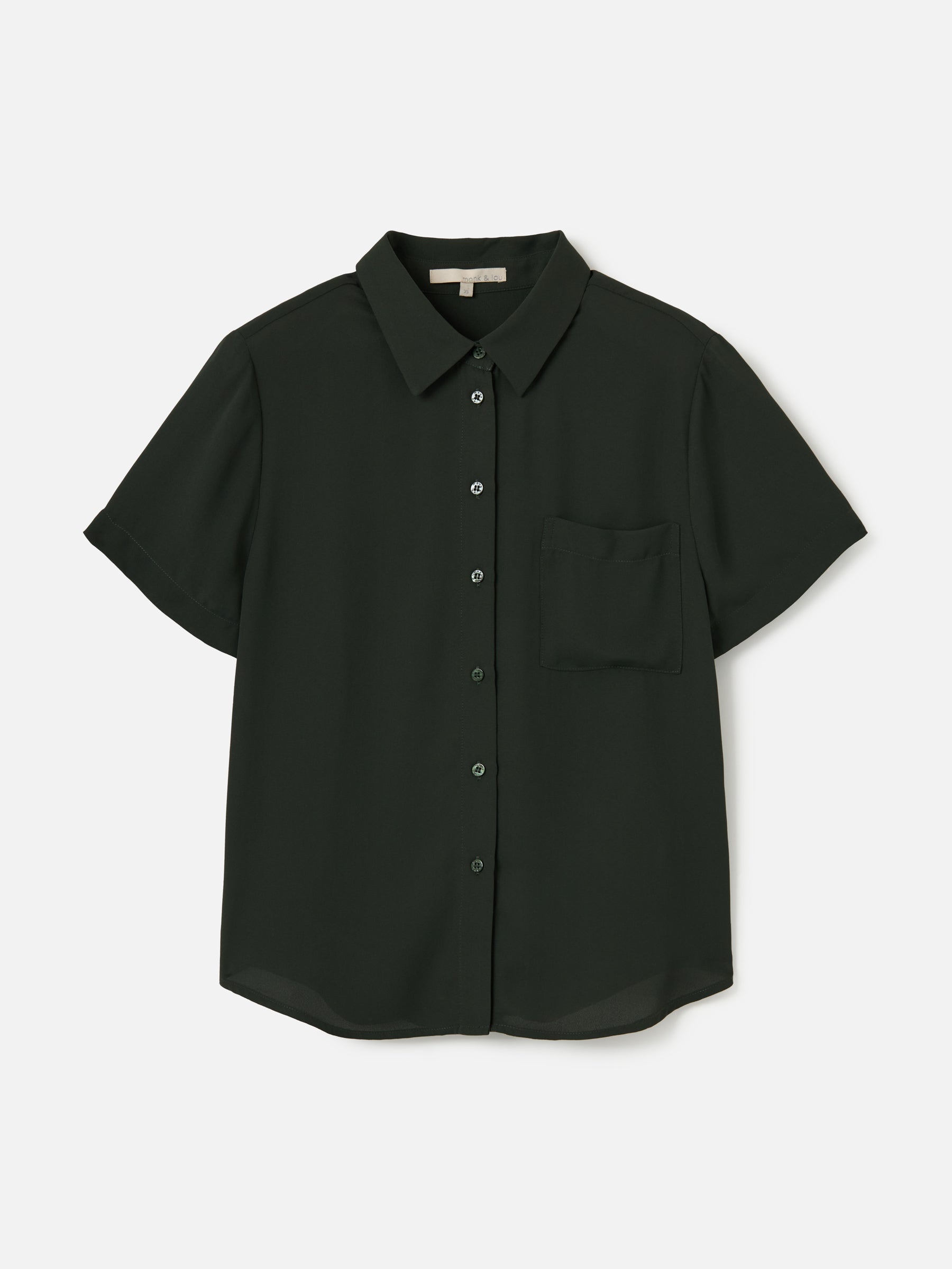 MONK & LOU-Karla Relaxed Pocket Blouse-Deep Green