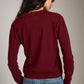 MONK & LOU-Leela V-Polo Sweater-Acai Berry