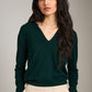 MONK & LOU-Leela V-Polo Sweater-Acai Berry