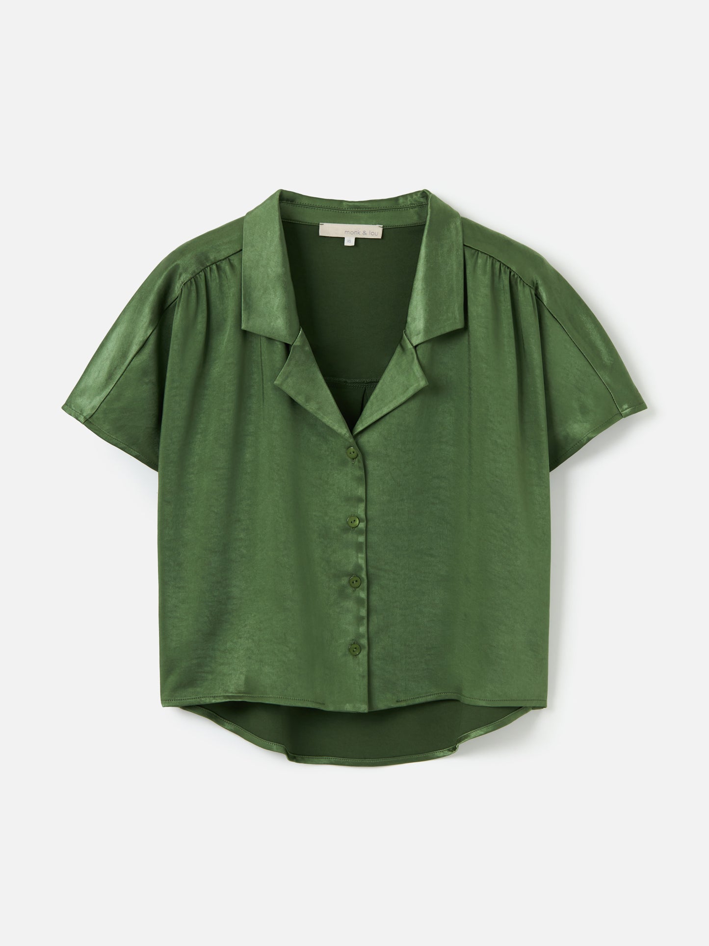 MONK & LOU-Satin Lemona Shirt-Matcha