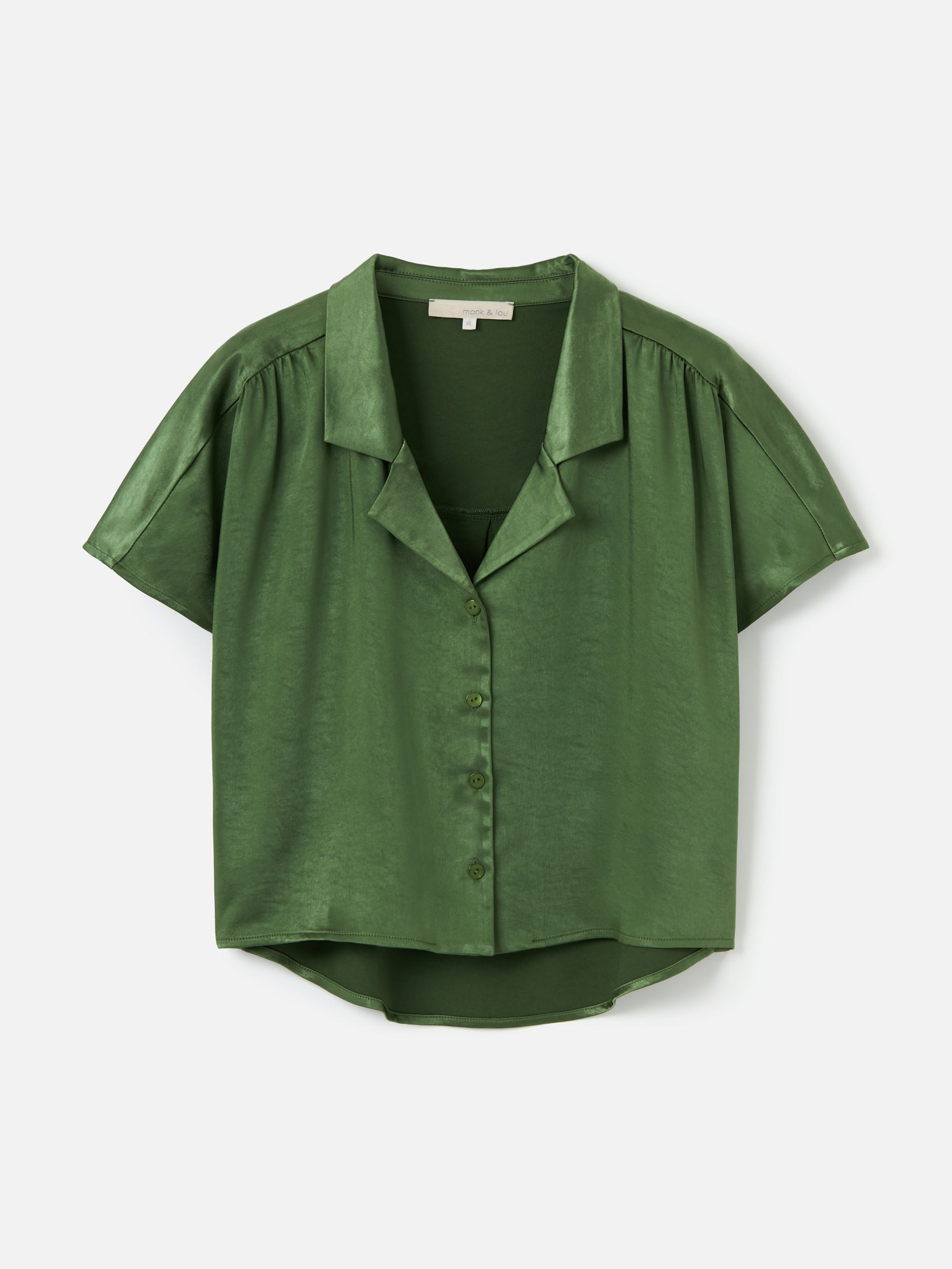 MONK & LOU-Satin Lemona Shirt-Matcha