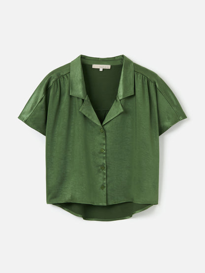 MONK & LOU-Satin Lemona Shirt-Matcha