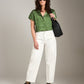 MONK & LOU-Satin Lemona Shirt-Matcha