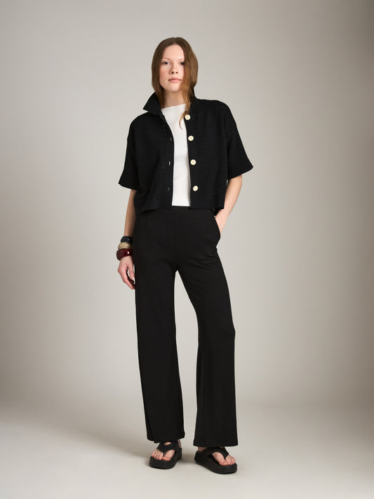 MONK & LOU-Lou Palazzo Pant-Black
