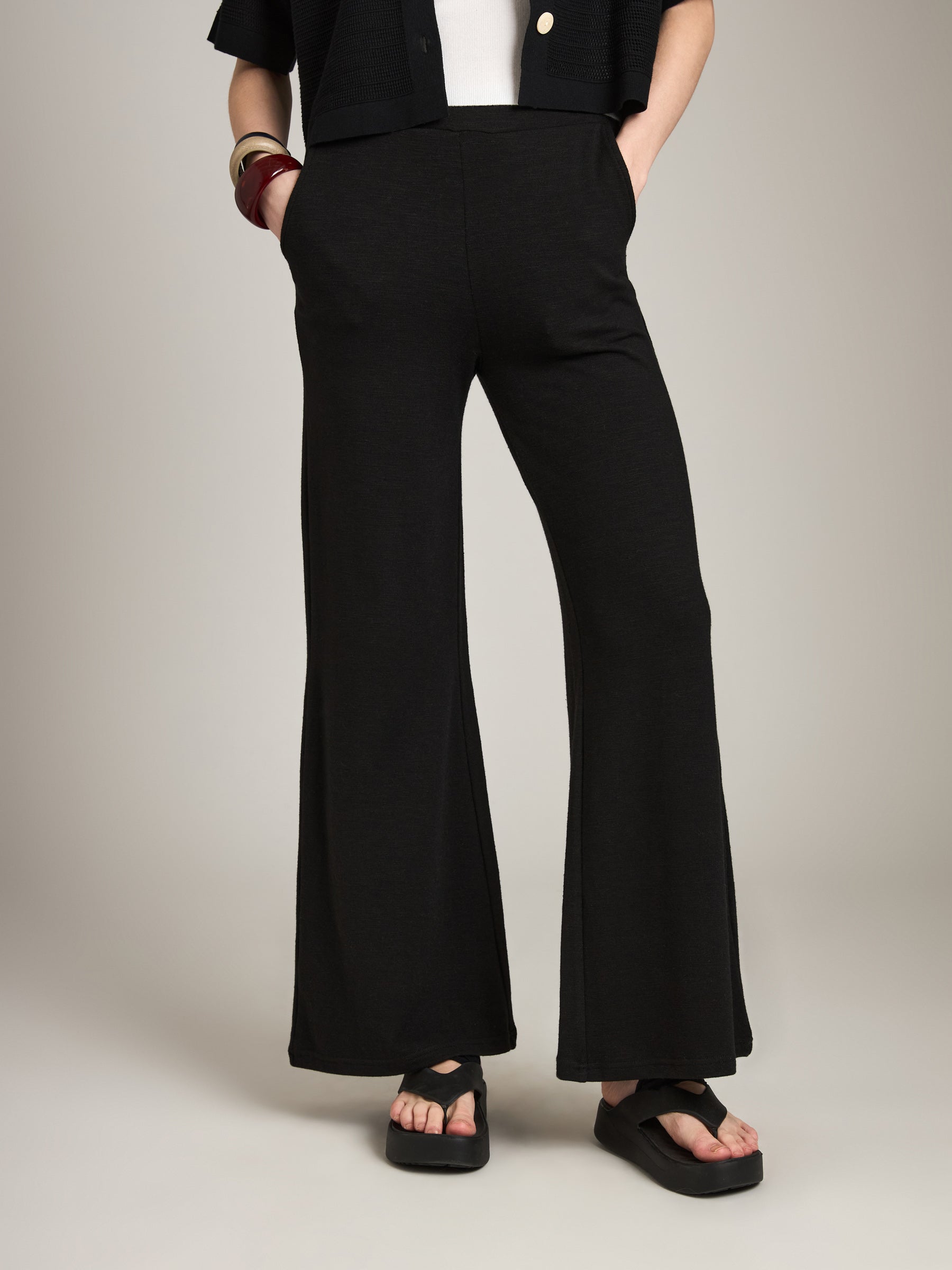 MONK & LOU-Lou Palazzo Pant-Black
