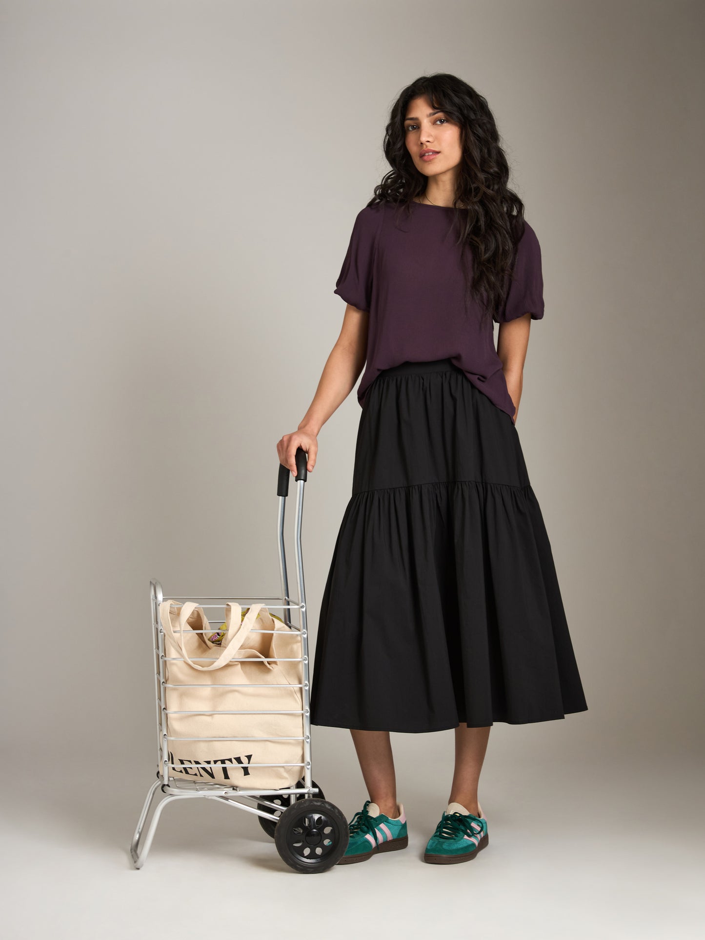 Naya Pleated Bubble Sleeve Top