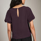 Naya Pleated Bubble Sleeve Top