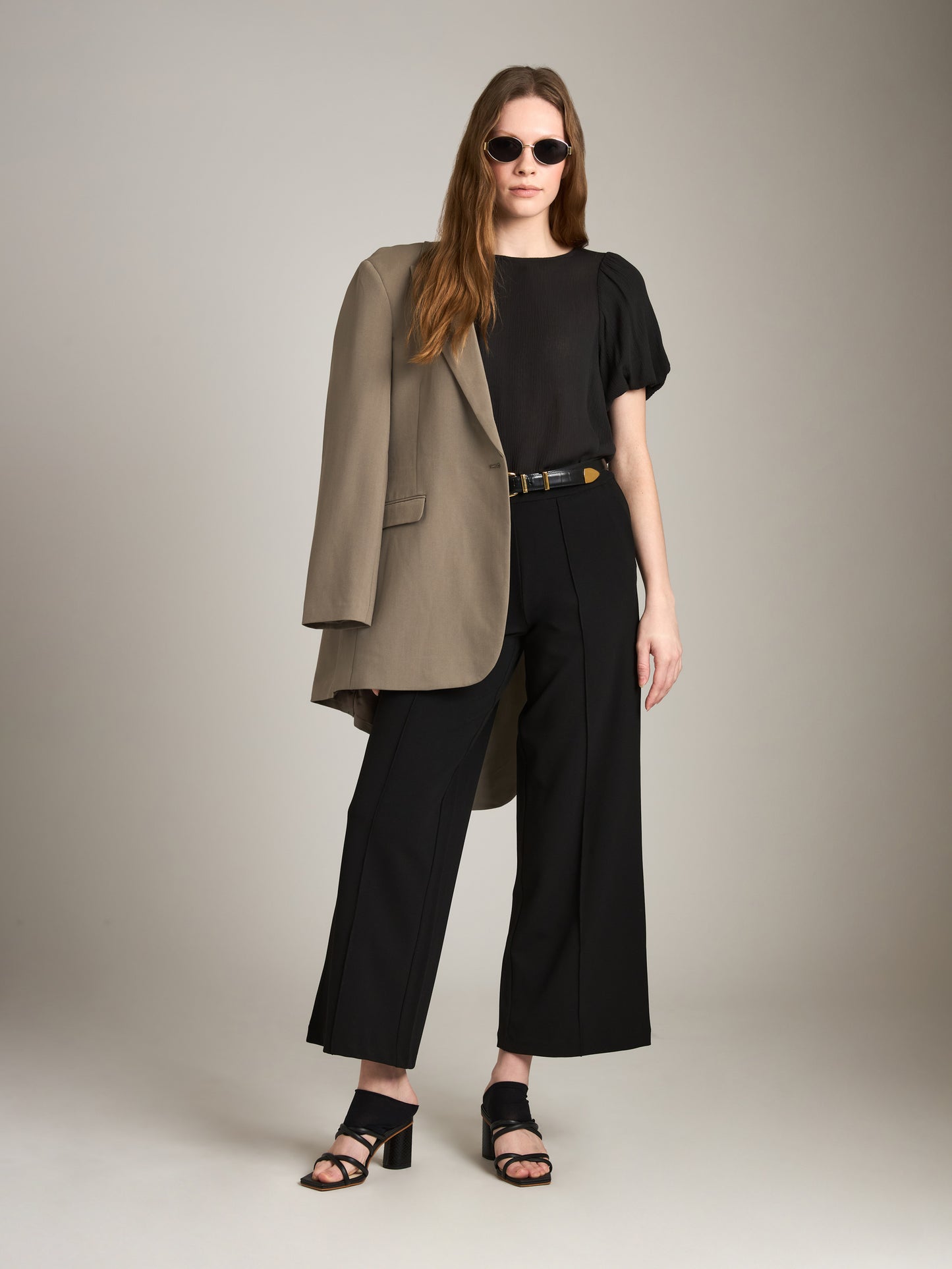 Amy Pintuck Wide Leg Pants