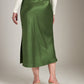 MONK & LOU-Nicola Bias Skirt-Matcha
