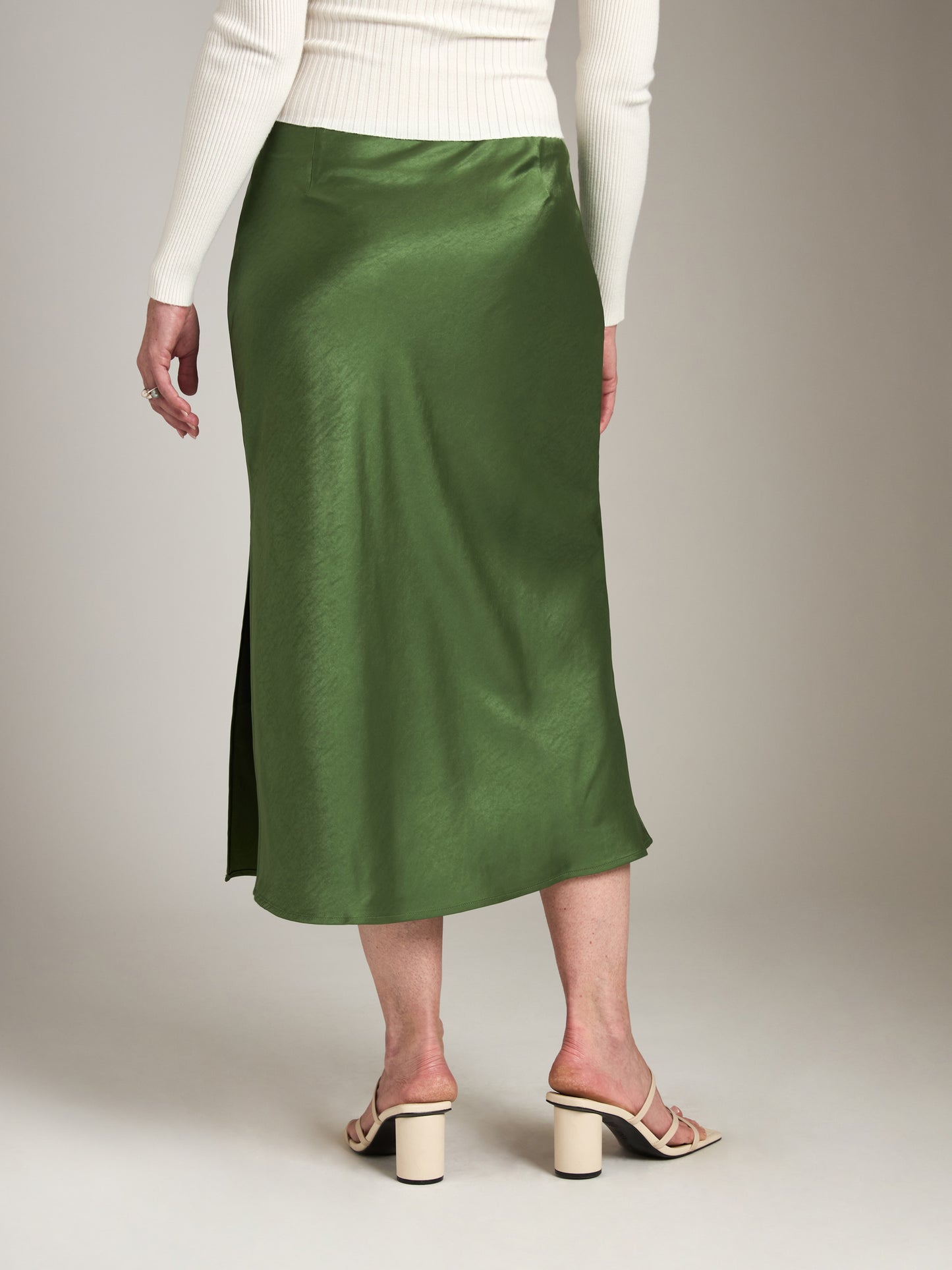 MONK & LOU-Nicola Bias Skirt-Matcha
