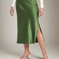 MONK & LOU-Nicola Bias Skirt-Matcha